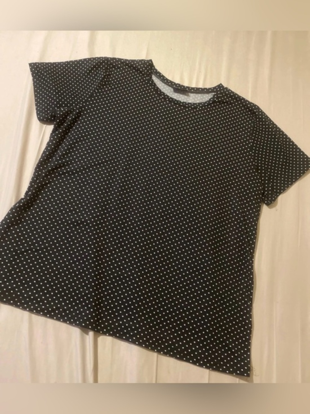 Women’s Black Polka Dot Crew Neck Shirt 1x EUC